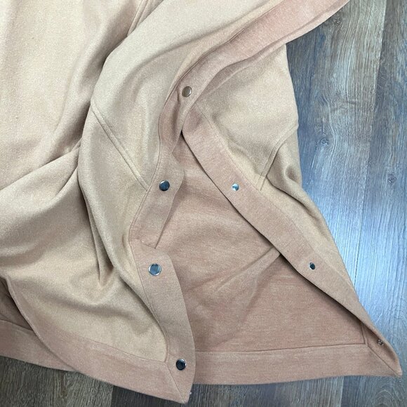 Camel Coat Poncho Cape Wool Blend Extra Large XL Tan Winter ICCON - Picture 10 of 15